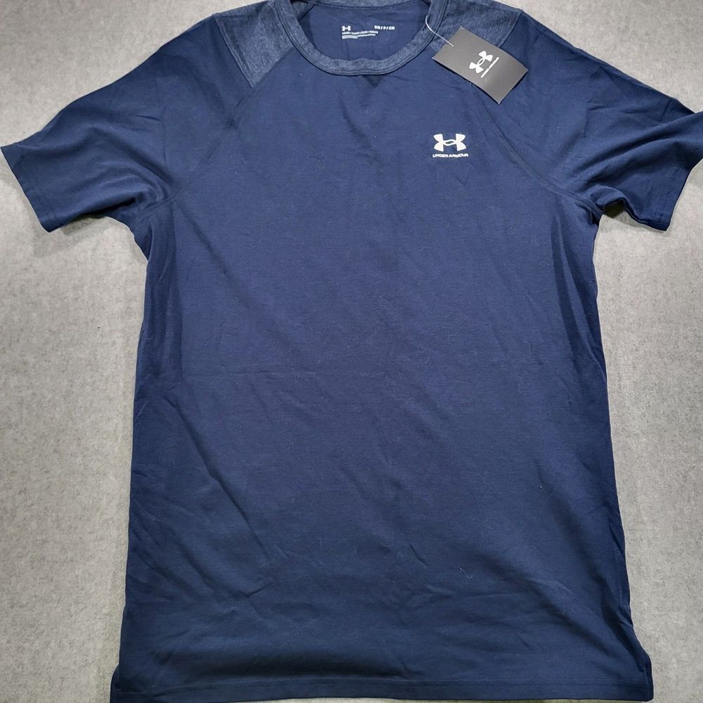 Under Armour Performance Short Sleeve Tshirt Mens Small Loose Navy - Picture 5 of 8